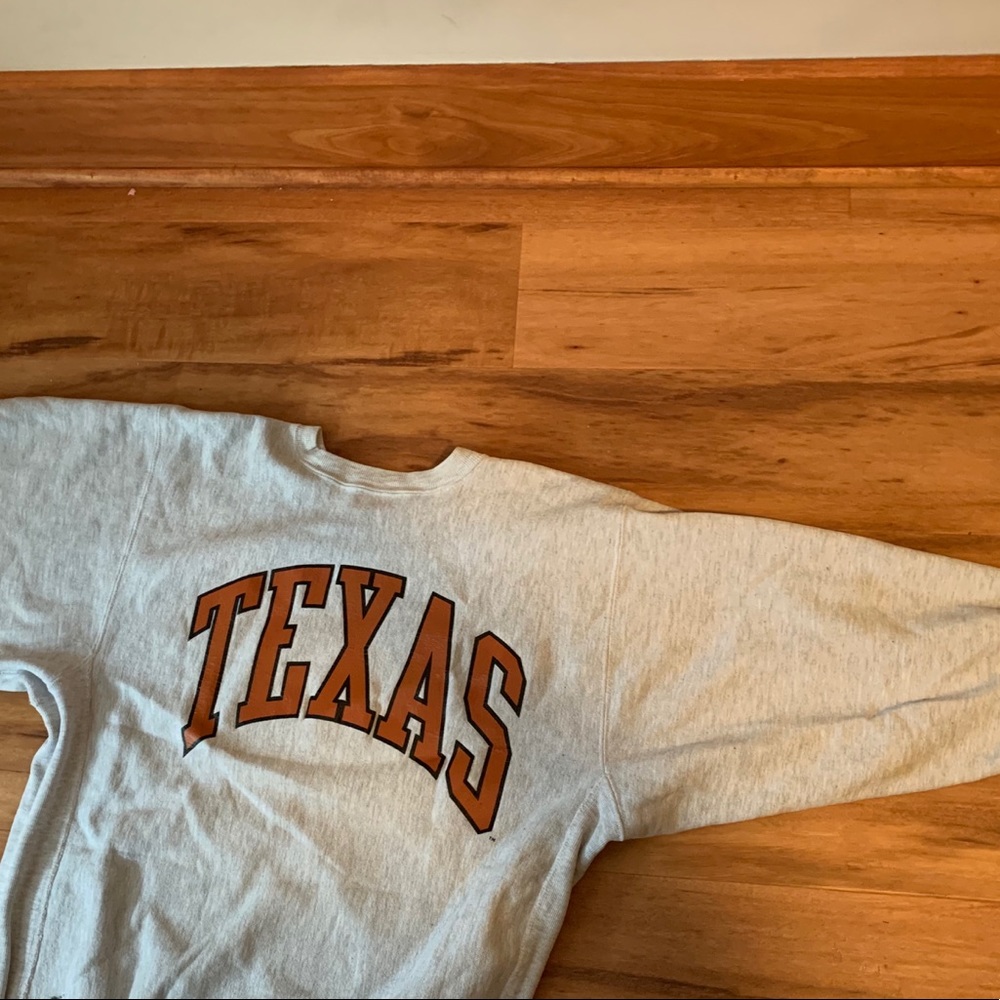 vintage champion reverse weave texas sweatshirt